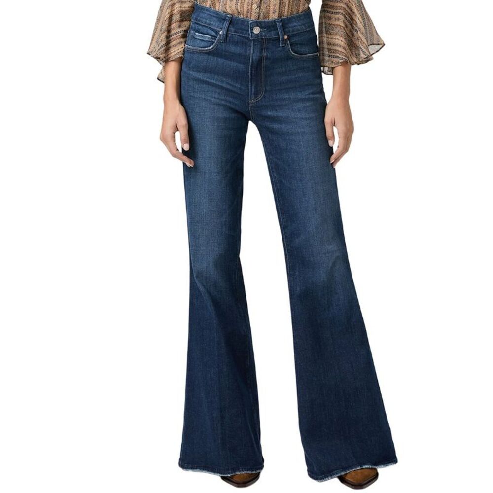 Paige Womens  Marlow Reverse Seamed Queen Flare Jean
